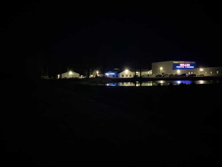 miller production and machining at night